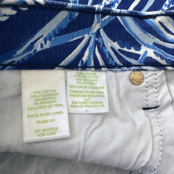 Lilly Pulitzer South Ocean Blue and White Ankle Cropped Jeans - Picture 7 of 15